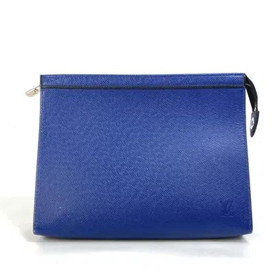 Pre-owned Louis Vuitton Blue Leather Clutch Bag ()
