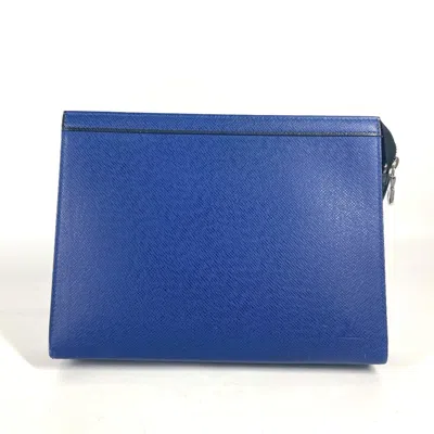 Pre-owned Louis Vuitton Blue Leather Clutch Bag ()