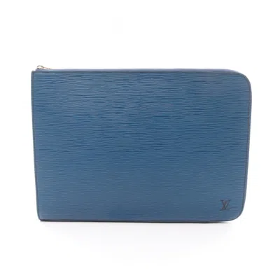Pre-owned Louis Vuitton Blue Leather Clutch Bag ()