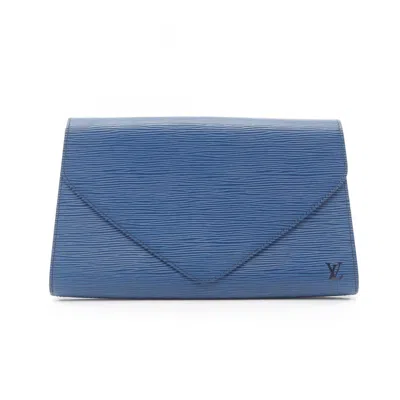 Pre-owned Louis Vuitton Blue Leather Clutch Bag ()