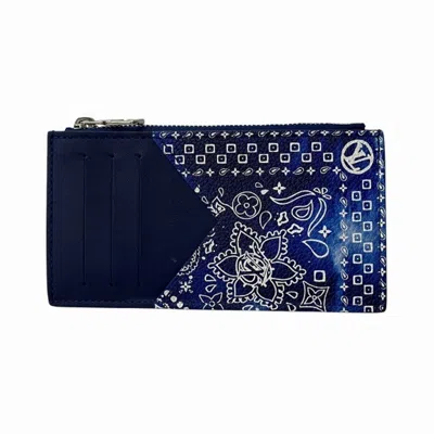 Pre-owned Louis Vuitton Blue Leather Coin Purse/coin Case ()