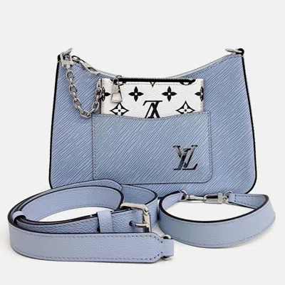Pre-owned Louis Vuitton Blue Leather Epi Marel Bag