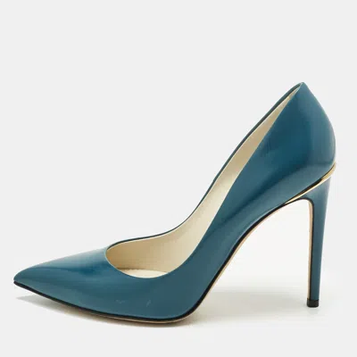 Pre-owned Louis Vuitton Blue Leather Eyeline Pointed Toe Pumps Size 39