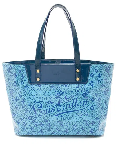 Pre-owned Louis Vuitton Blue Leather Limited Edition Cosmic Blossom Pm (authentic Pre-  Loved)