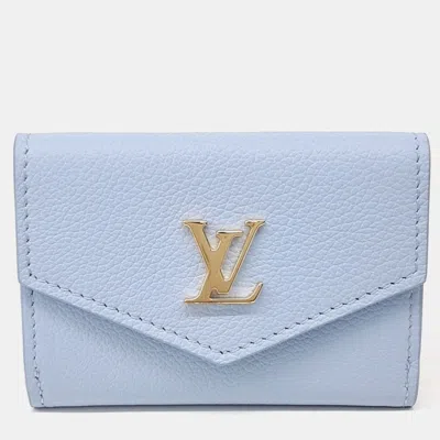 Pre-owned Louis Vuitton Blue Leather Lock Mini Wallet