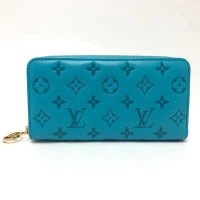 Pre-owned Louis Vuitton Blue Leather Long Wallet (bi-fold) ()