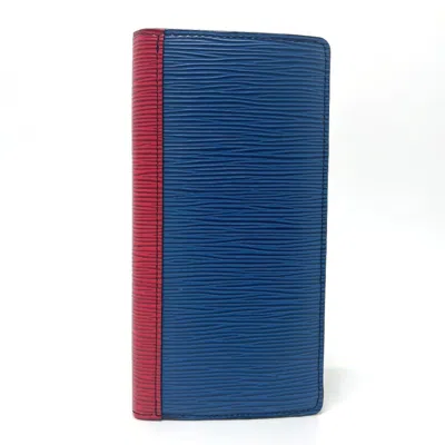 Pre-owned Louis Vuitton Blue Leather Long Wallet (bi-fold) ()
