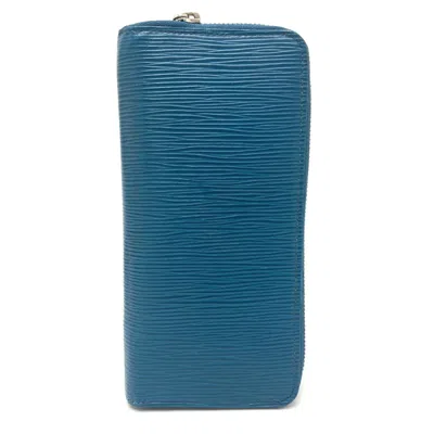 Pre-owned Louis Vuitton Blue Leather Long Wallet (bi-fold) ()