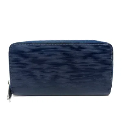 Pre-owned Louis Vuitton Blue Leather Long Wallet (bi-fold) ()