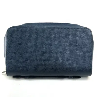 Pre-owned Louis Vuitton Blue Leather Long Wallet (bi-fold) ()