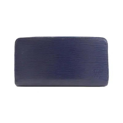 Pre-owned Louis Vuitton Blue Leather Long Wallet (bi-fold) ()