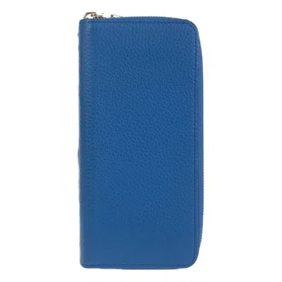 Pre-owned Louis Vuitton Blue Leather Long Wallet (bi-fold) ()