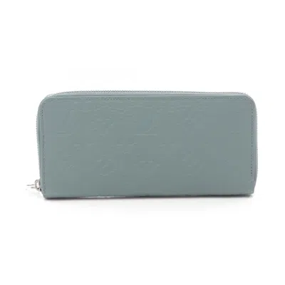 Pre-owned Louis Vuitton Blue Leather Long Wallet (bi-fold) ()