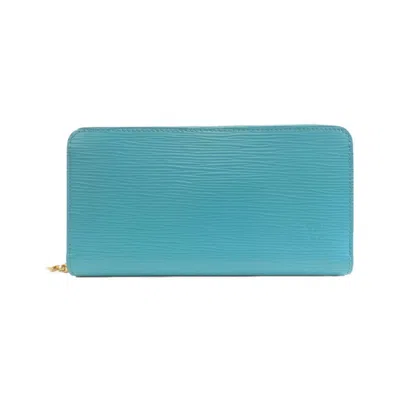 Pre-owned Louis Vuitton Blue Leather Long Wallet (bi-fold) ()