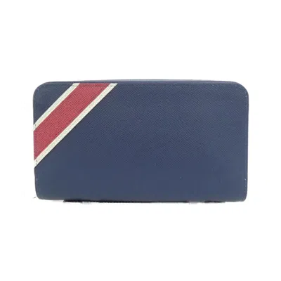 Pre-owned Louis Vuitton Blue Leather Long Wallet (bi-fold) ()