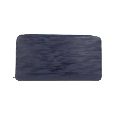 Pre-owned Louis Vuitton Blue Leather Long Wallet (bi-fold) ()
