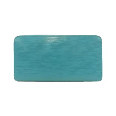 Pre-owned Louis Vuitton Blue Leather Long Wallet (bi-fold) ()