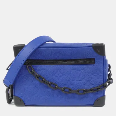 Pre-owned Louis Vuitton Blue Leather Monogram Mini Soft Trunk Shoulder Bag