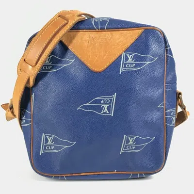 Pre-owned Louis Vuitton Blue Leather Pochette Shoulder Bag ()