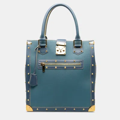 Pre-owned Louis Vuitton Blue Leather Suhali Le Fabuleux Tote Bag