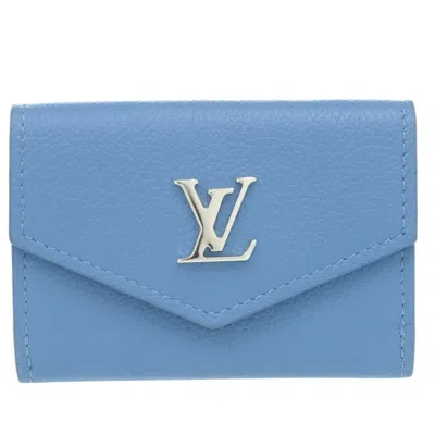 Pre-owned Louis Vuitton Blue Leather Wallet (tri-fold) ()