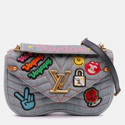 Pre-owned Louis Vuitton Blue Limited Edition Denim Patches New Wave Chain Mm