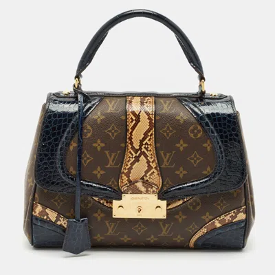 Pre-owned Louis Vuitton Blue Marine Monogram Alligator And Python Monogramissime Bag