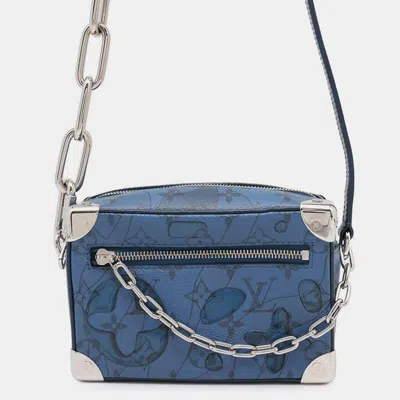 Pre-owned Louis Vuitton Blue Monogram Aqua Garden Mini Soft Trunk Bag