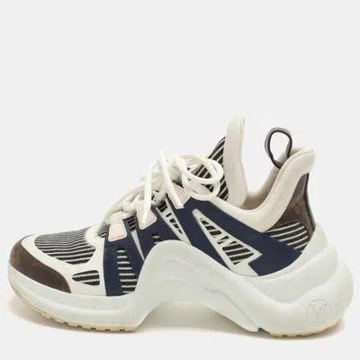 Pre-owned Louis Vuitton Blue Monogram Canvas And Fabric Archlight Low Top Trainers Size 49