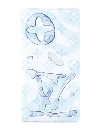 Pre-owned Louis Vuitton Blue Monogram Canvas Brazza Wallet Limited Edition Aquagarden  (authentic Pre-loved)