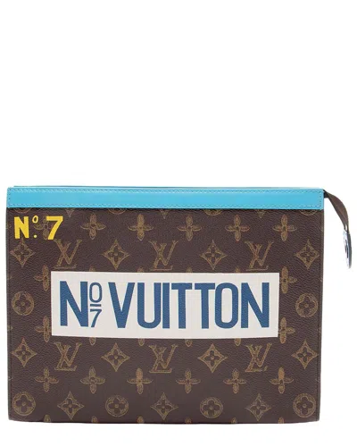 Louis Vuitton Blue Monogram Canvas No.7 Trunk L'oeil Voyage Mm Pochette  (authentic Pre-loved)