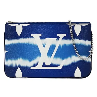 Pre-owned Louis Vuitton Blue Monogram Canvas Pochette Shoulder Bag ()