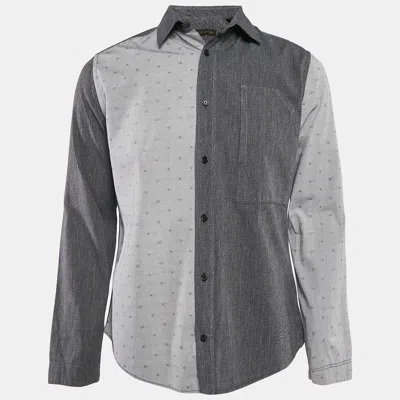 Pre-owned Louis Vuitton Blue Monogram Cotton Long Sleeve Shirt L