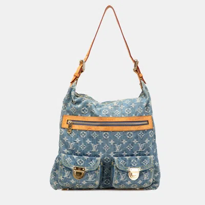 Pre-owned Louis Vuitton Blue Monogram Denim Baggy Gm