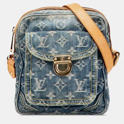 Pre-owned Louis Vuitton Blue Monogram Denim Camera Bag