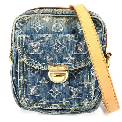 Pre-owned Louis Vuitton Blue Monogram Denim Canvas Pochette Shoulder Bag ()