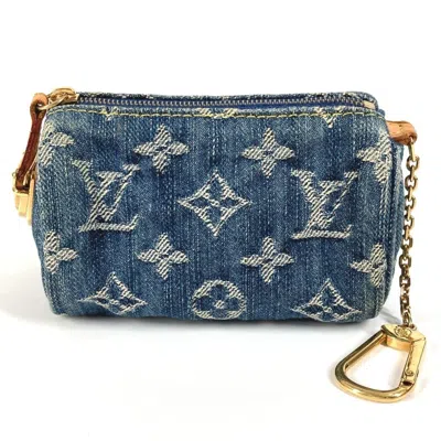 Pre-owned Louis Vuitton Blue Monogram Denim Coin Purse/coin Case ()