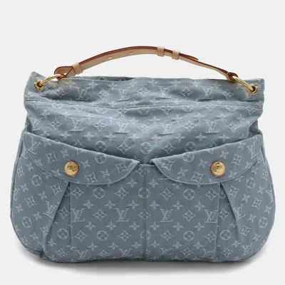 Pre-owned Louis Vuitton Blue Monogram Denim Daily Gm Shoulder Bag