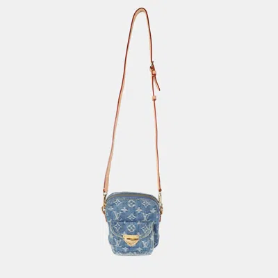 Pre-owned Louis Vuitton Blue Monogram Denim Fairfax Pochette