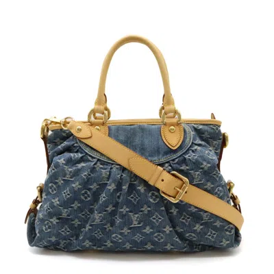 Pre-owned Louis Vuitton Blue Monogram Denim Handbag Shoulder Bag Tote Bag ()