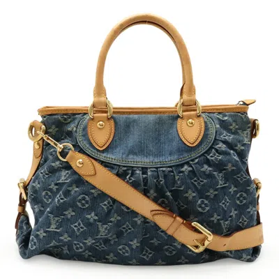 Pre-owned Louis Vuitton Blue Monogram Denim Handbag Shoulder Bag Tote Bag ()