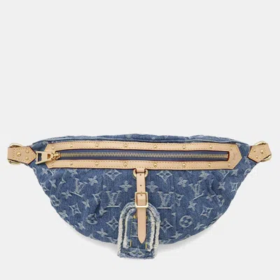 Pre-owned Louis Vuitton Blue Monogram Denim High Rise Bag