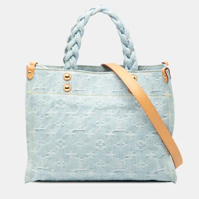 Pre-owned Louis Vuitton Blue Monogram Denim Let Go Pm