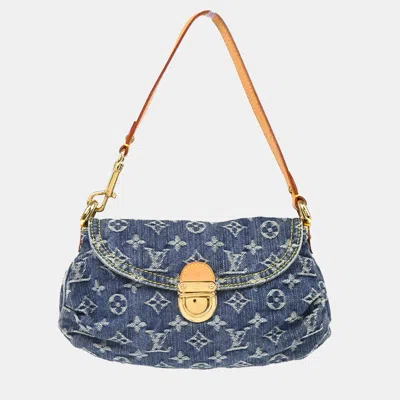 Pre-owned Louis Vuitton Blue Monogram Denim Mini Pleaty Handbag