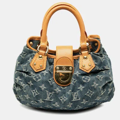 Pre-owned Louis Vuitton Blue Monogram Denim Pleaty