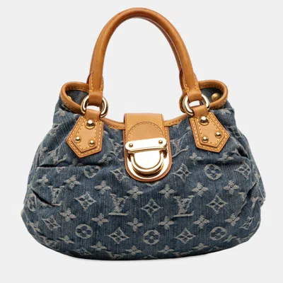 Pre-owned Louis Vuitton Blue Monogram Denim Pleaty
