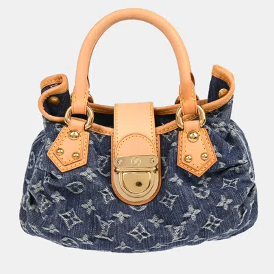 Pre-owned Louis Vuitton Blue Monogram Denim Pleaty Handbag