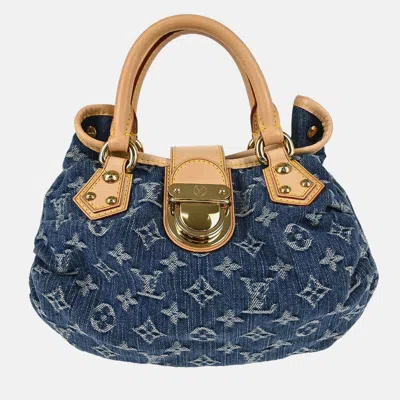 Pre-owned Louis Vuitton Blue Monogram Denim Pleaty Handbag