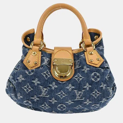 Pre-owned Louis Vuitton Blue Monogram Denim Pleaty Handbag