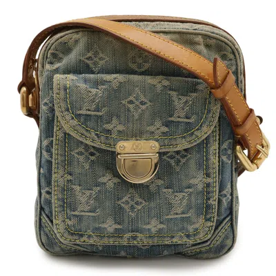 Pre-owned Louis Vuitton Blue Monogram Denim Pochette Shoulder Bag ()